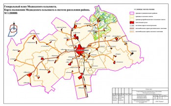 Генеральный план сельского совета. Карта положе-ния сельского совета в системе расселения района
